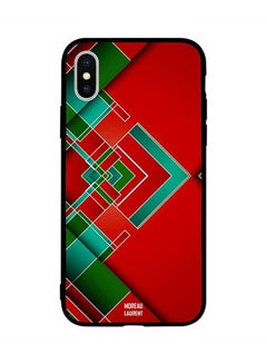 Skin Case Cover -for Apple iPhone X Red Green & White Lines Pattern Red Green & White Lines Pattern