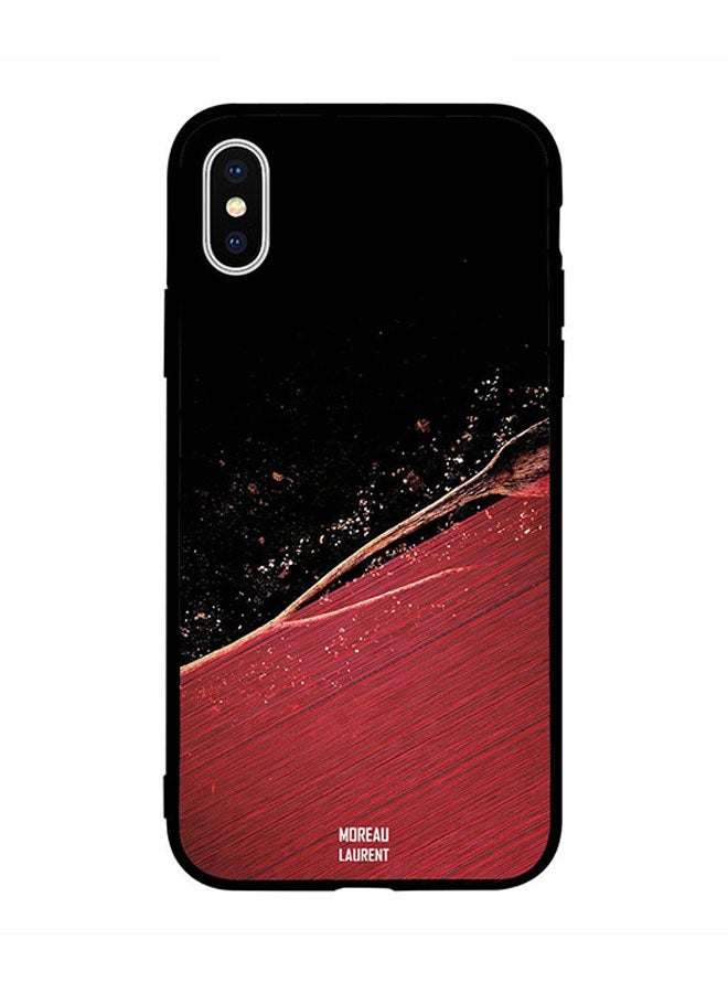 Moreau Laurent - Skin Case Cover -for Apple iPhone X Water Drops Over Black & Red Pattern Water Drops Over Black & Red Pattern - Image 1