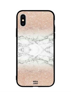 Skin Case Cover -for Apple iPhone X White Marble with Golden Glitter Pattern White Marble with Golden Glitter Pattern
