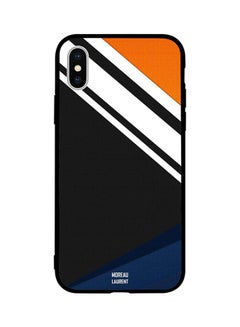 Skin Case Cover -for Apple iPhone X White Strips Over Black Pattern White Strips Over Black Pattern