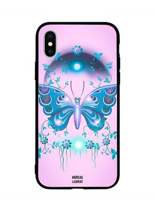 Protective Case Cover for Apple iPhone XS Green Blue Floral and Butterfly - v1544596981/N19854037A_1