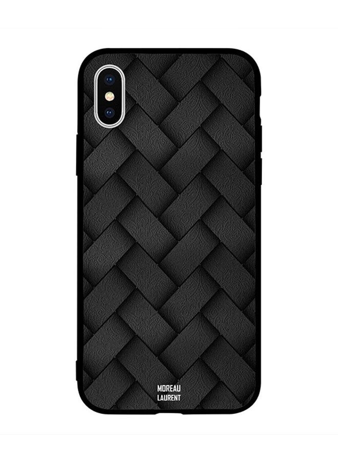 Moreau Laurent Protective Case Cover for Apple iPhone XS Black Stripes Pattern