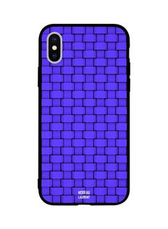 Protective Case Cover for Apple iPhone XS Dark Blue Strips Pattern