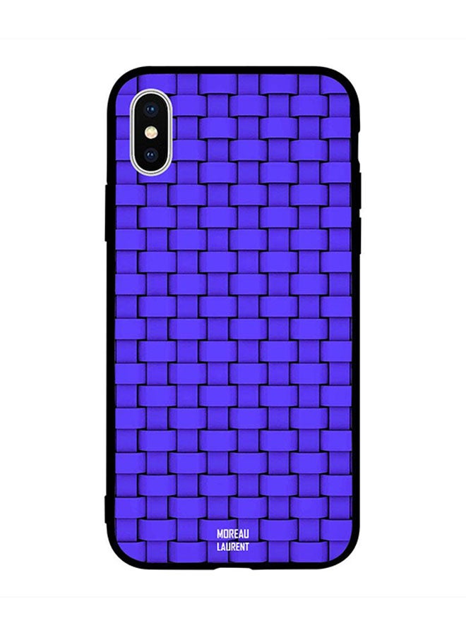 Moreau Laurent - Protective Case Cover for Apple iPhone XS Dark Blue Strips Pattern - Image 1