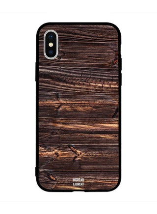 Protective Case Cover for Apple iPhone XS Dark Brown Old Wood Pattern - v1544597024/N19854301A_1