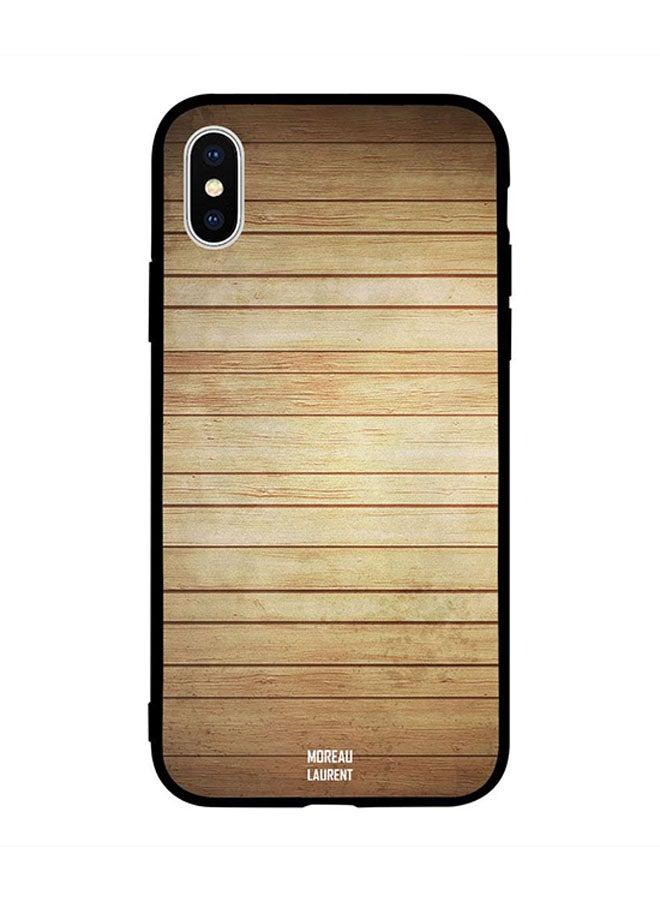 Protective Case Cover for Apple iPhone XS Vintage Lighten Wood Pattern