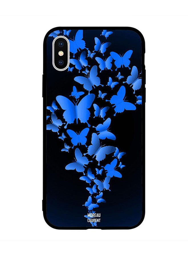 مورو لورنت غطاء حماية واقٍ لهاتف أبل آيفون XS ماكس فراشات زرقاء