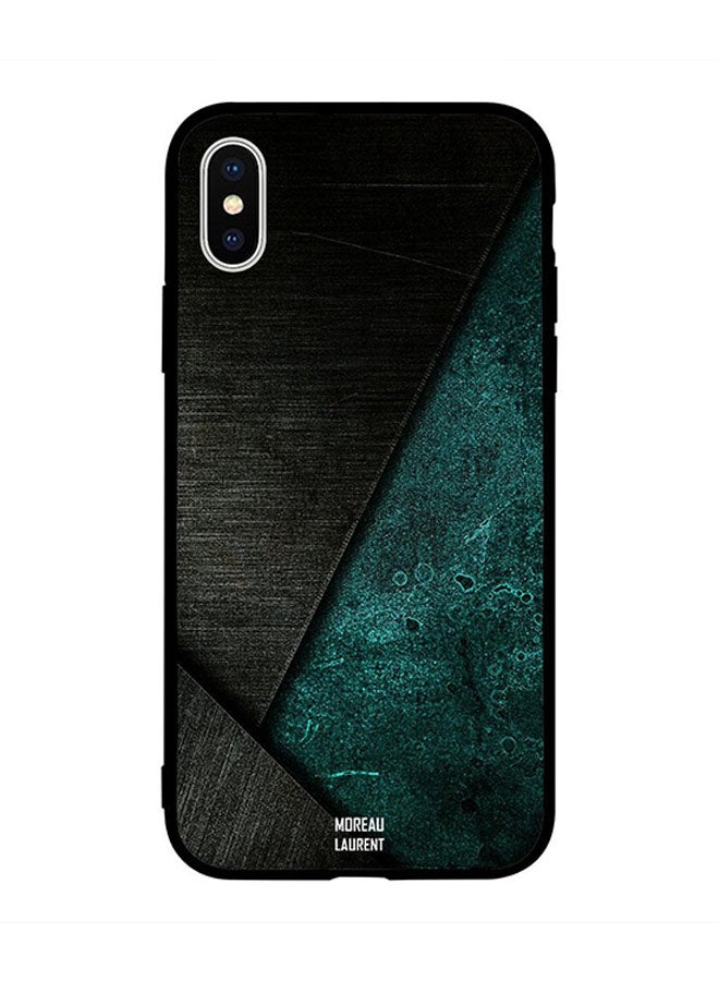 Moreau Laurent Protective Case Cover for Apple iPhone XS Max Black & Dark Green Pattern 