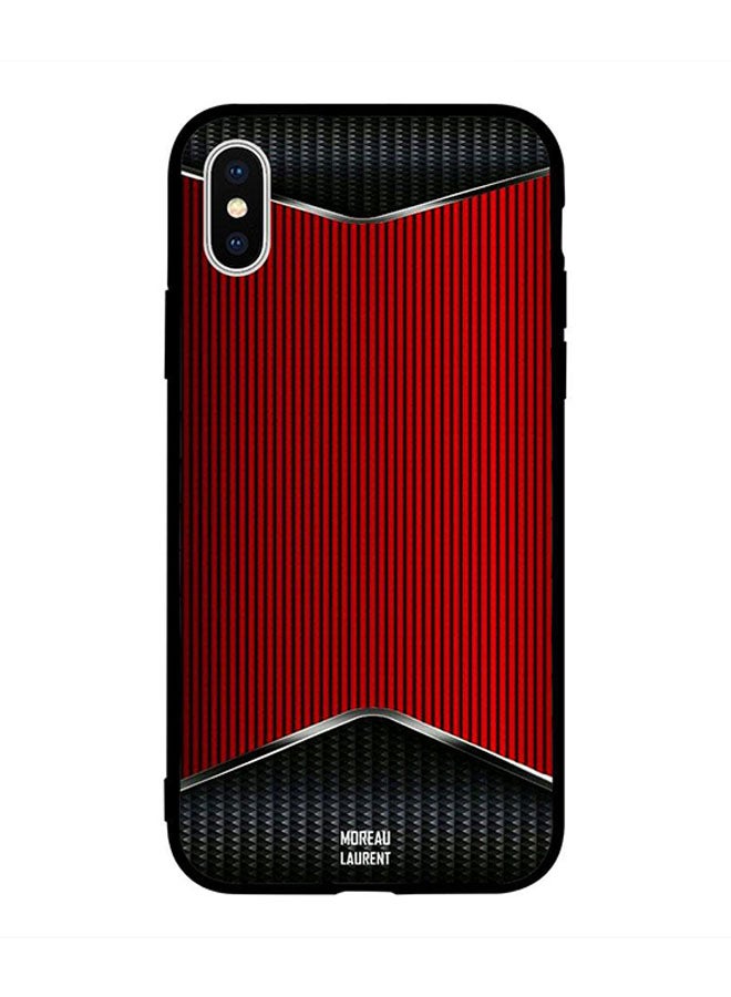 Moreau Laurent Protective Case Cover for Apple iPhone XS Max Black & Red Steel Pattern