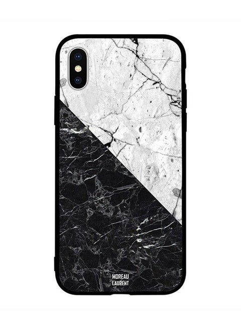 Protective Case Cover for Apple iPhone XS Max Black And White Marble Pattern