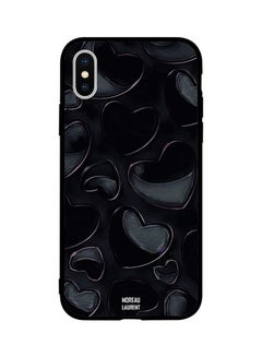 Moreau Laurent Protective Case Cover for Apple iPhone XS Max Black Hearts Pattern 