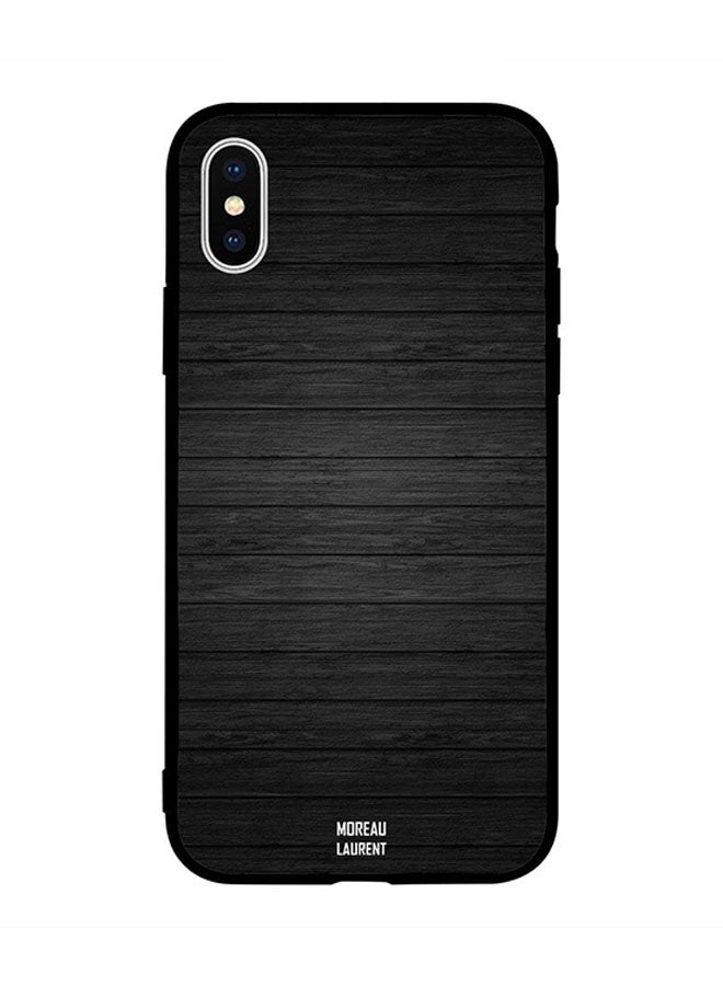 Moreau Laurent Protective Case Cover for Apple iPhone XS Max Dark Black Wooden Pattern