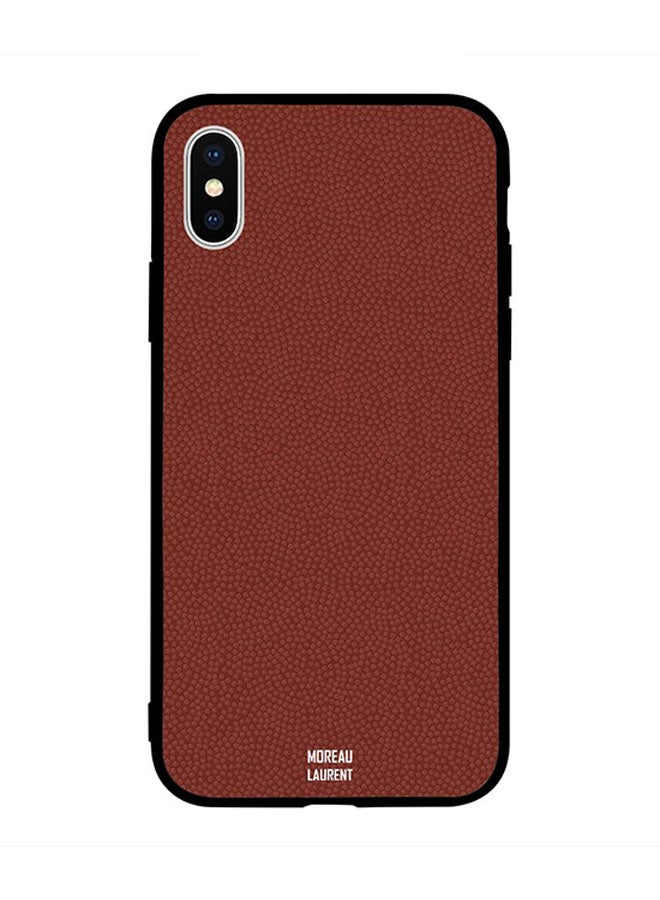 Moreau Laurent Protective Case Cover for Apple iPhone XS Max Full Brown Texture Pattern 