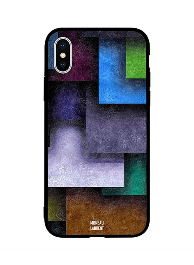 Moreau Laurent Protective Case Cover for Apple iPhone XS Max Multi Color Tile Shape Square Pattern