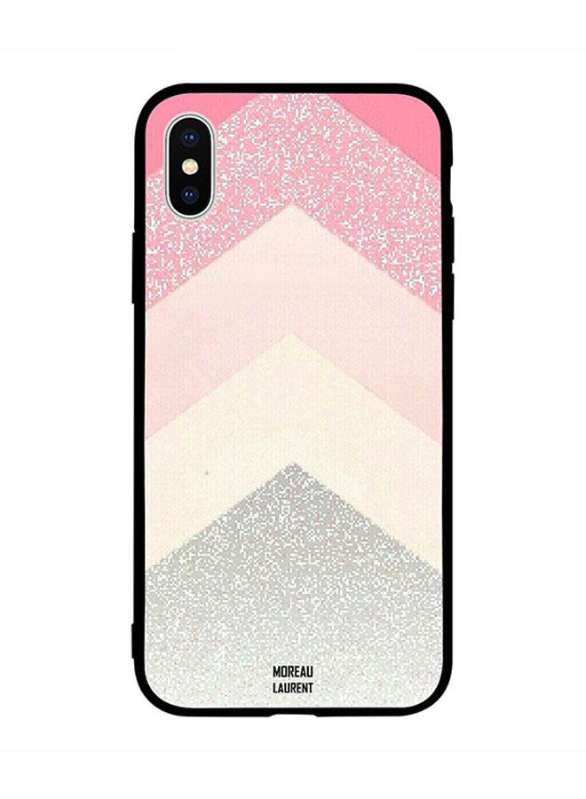 Moreau Laurent Protective Case Cover for Apple iPhone XS Max Pink & Silver Glitters Pattern
