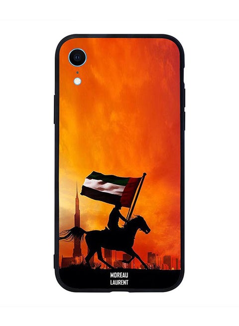 Skin Case Cover -for Apple iPhone XR Running On Horse With UAE Flag Running On Horse With UAE Flag