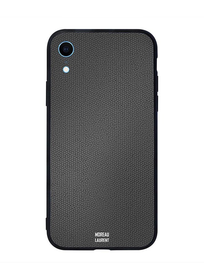 Moreau Laurent Skin Case Cover -for Apple iPhone XR Grey Dotted Leather Pattern Grey Dotted Leather Pattern