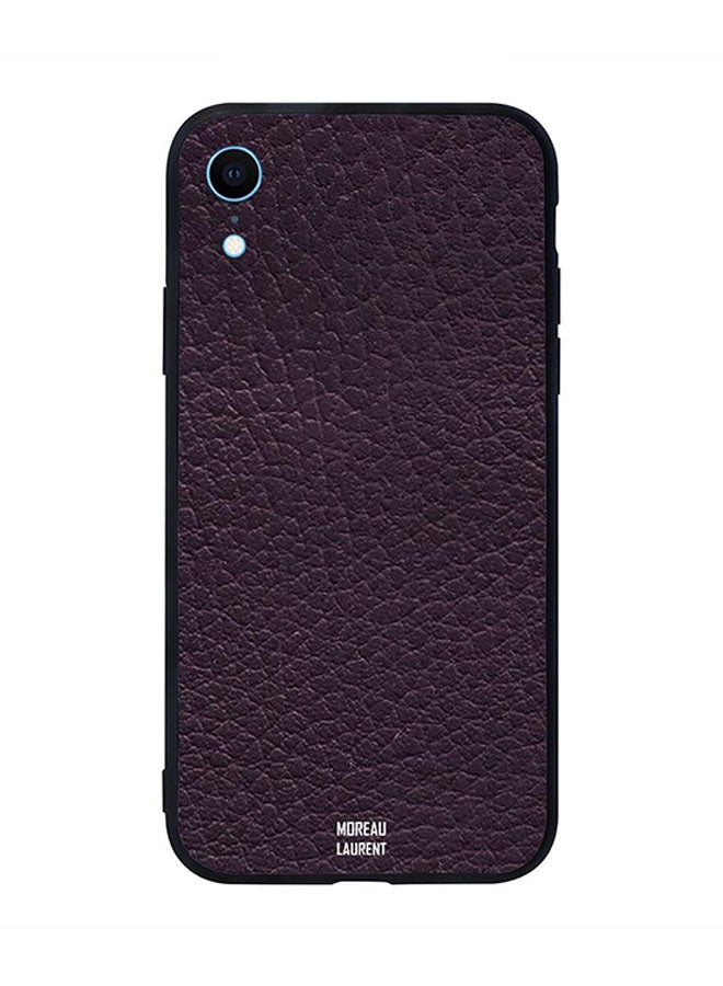 Moreau Laurent Skin Case Cover -for Apple iPhone XR Purple Leather Pattern Purple Leather Pattern