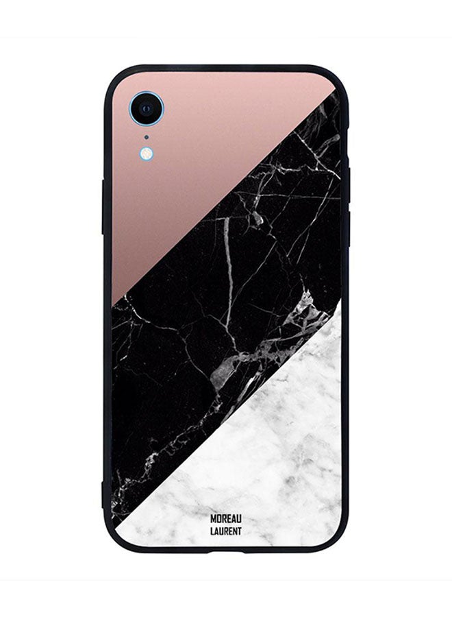 Moreau Laurent Skin Case Cover -for Apple iPhone XR White Black Marble Top is Plain Pattern White Black Marble Top is Plain Pattern 