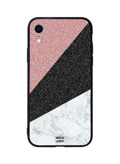 Skin Case Cover -for Apple iPhone XR White Marble Black & Brown Glitters Pattern White Marble Black & Brown Glitters Pattern