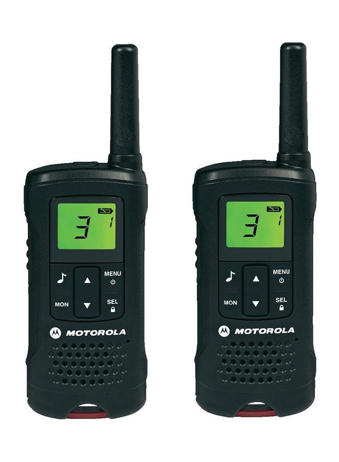 2-Piece Walkie Talkie PMR Radio With LCD Display 3 x 5.5 x 16.5cm Black