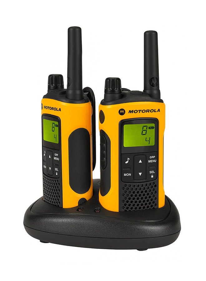 Motorola - 2 Piece  Walkie Talkie PMR Radio With LCD Display P14MAB03A1AX Yellow/Black - Image 1