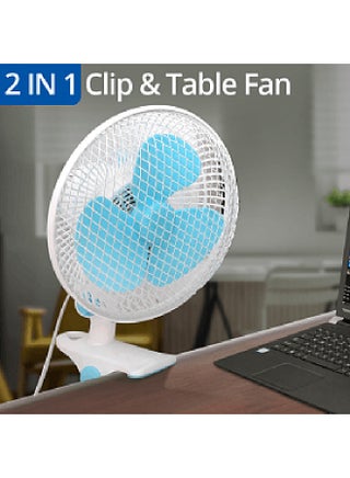 مروحة طاولة وبمشبك 2 في 1 CYCF-889 أزرق/ أبيض - v1544607777/N19868608A_1