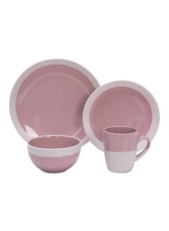 La Mesa 16-Piece Dinnerware Set Pink/White  - Image 1