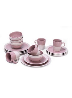 La Mesa 16-Piece Dinnerware Set Pink/White  - Image 2