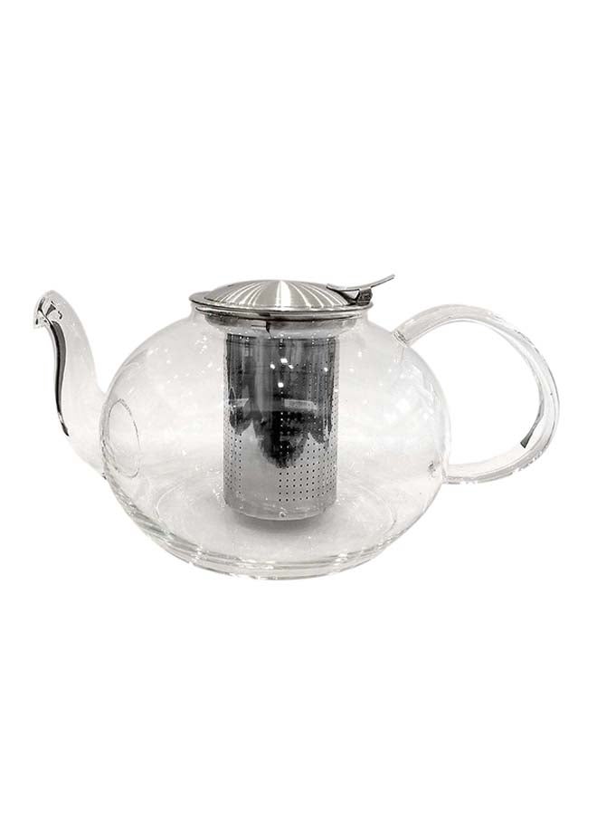 Liying Pyrex Teapot With Filter Clear/Silver 1.2Liters - Image 1