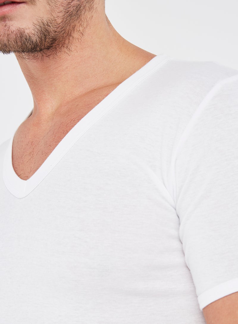 SLUGGER - 3-Piece Cotton V-Neck Undershirt White - Image 1