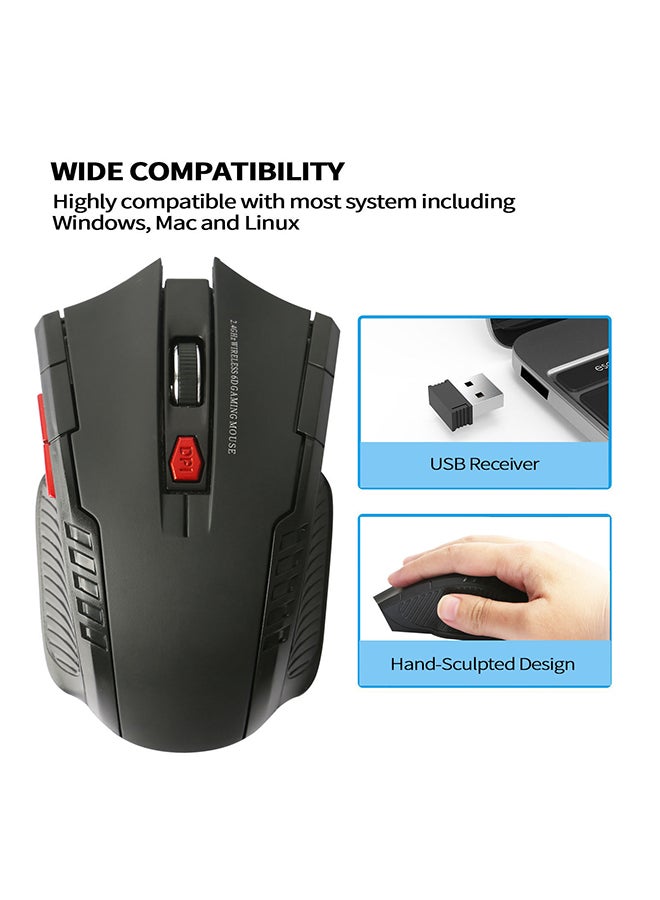 iMounTEK 2.4Ghz Mini Wireless Optical Gaming Mouse Black/Red - Image 3