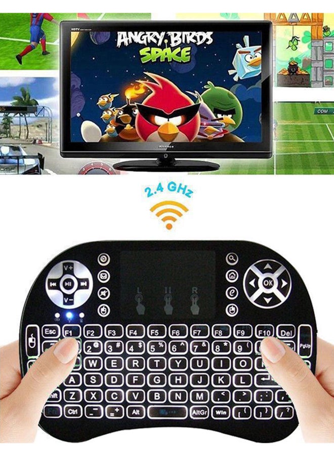 Generic - 2.4Ghz Backlit Wireless RC-Keyboard With Touchpad Black - Image 1