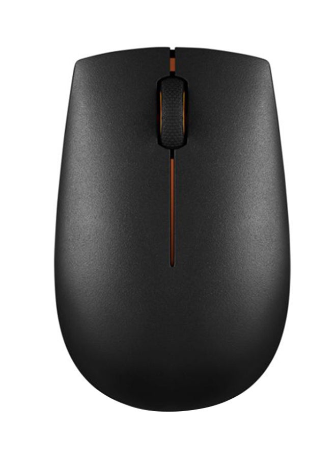 Lenovo - 300 Wireless Compact Mouse, 2.4 GHz RF Wireless Connection, 1,000 dpi Laser Sensor, 3 Buttons, 32' / 10 m Wireless Range, Single AA Battery, Black - Image 1