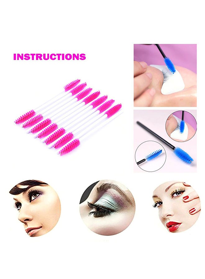 CYTHERIA 100-Piece Disposable Eyelash Applicator Makeup Brushes white/Pink  - Image 4