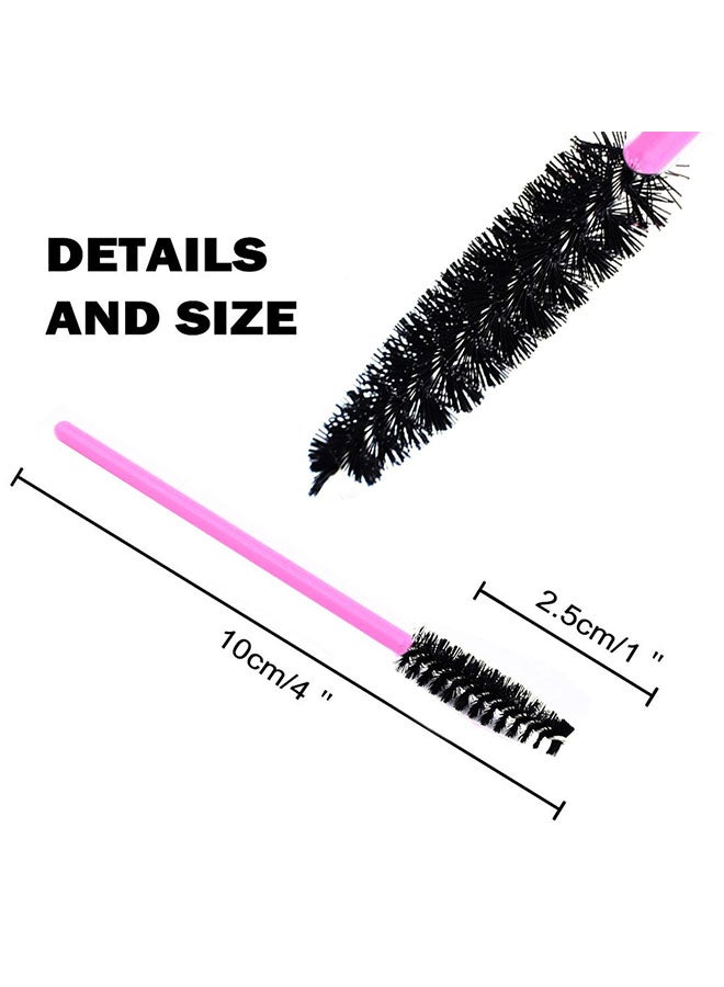 CYTHERIA 100-Piece Disposable Eyelash Applicator Makeup Brushes pink/Black  - Image 2
