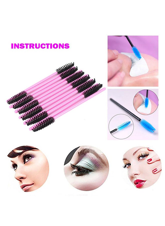 CYTHERIA 100-Piece Disposable Eyelash Applicator Makeup Brushes pink/Black  - Image 4