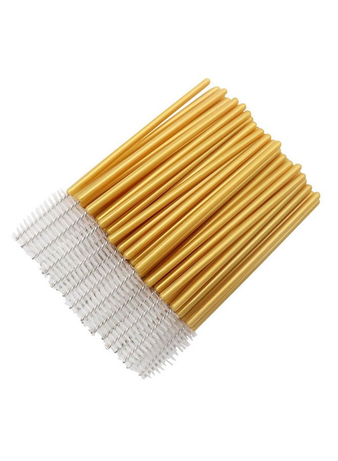 CYTHERIA 300-Piece Disposable Eyelash Extension Brush Lash Wand Applicator Brushes Gold/White  - Image 1