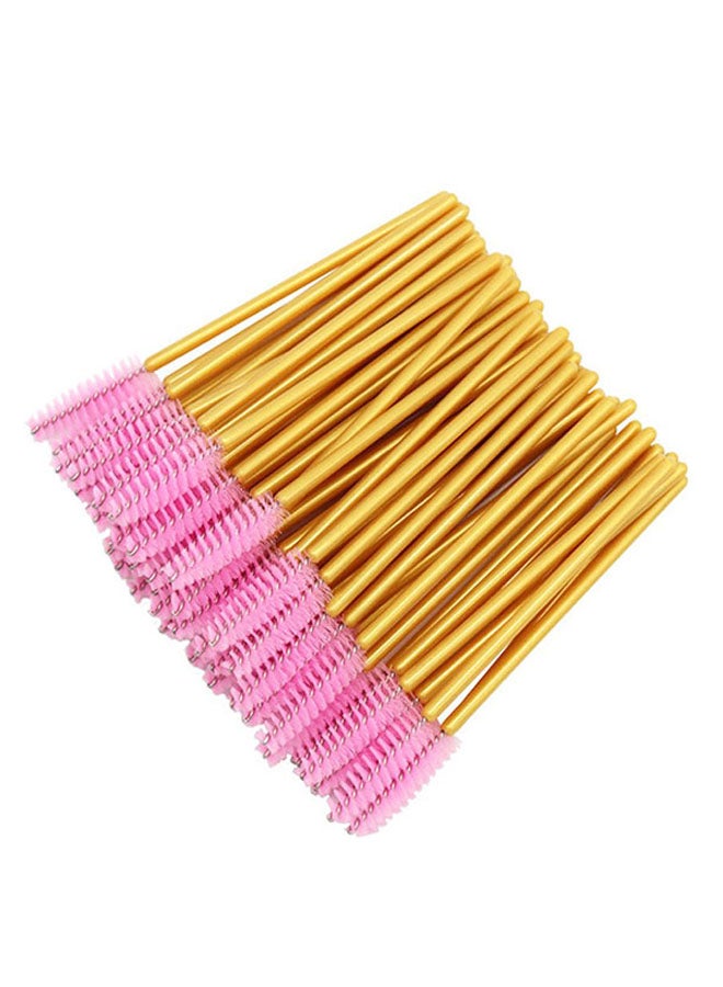 CYTHERIA 300-Piece Disposable Eyelash Extension Brush Lash Wand Applicator Brushes Gold/Pink  - Image 1