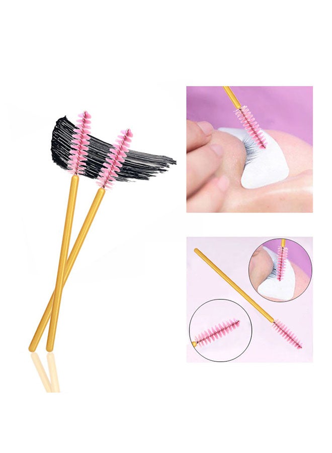 CYTHERIA 300-Piece Disposable Eyelash Extension Brush Lash Wand Applicator Brushes Gold/Pink  - Image 3