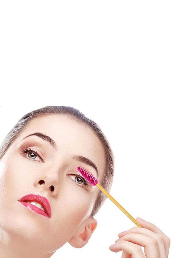 CYTHERIA 300-Piece Disposable Eyelash Extension Brush Lash Wand Applicator Brushes Gold/Pink  - Image 4