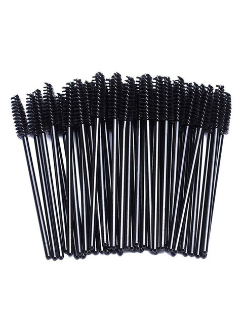 100-Piece Disposable Eyelash Mascara Applicator Wand Brush Black