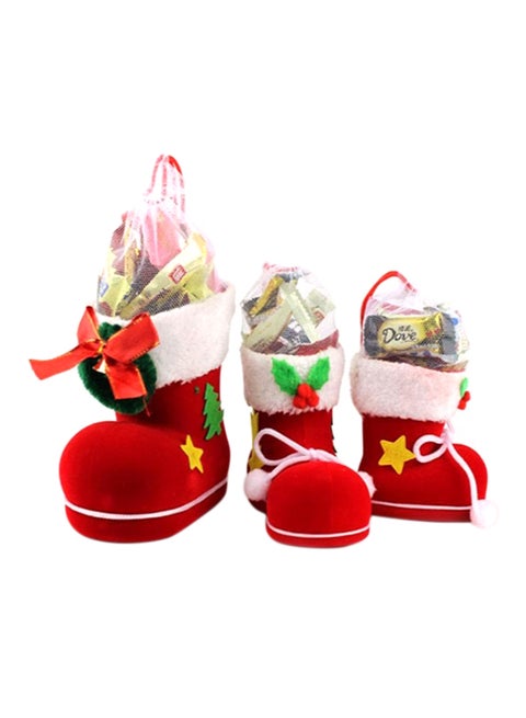 3-Piece Decoration Stocking Candy Chocolate Cover Multicolour
