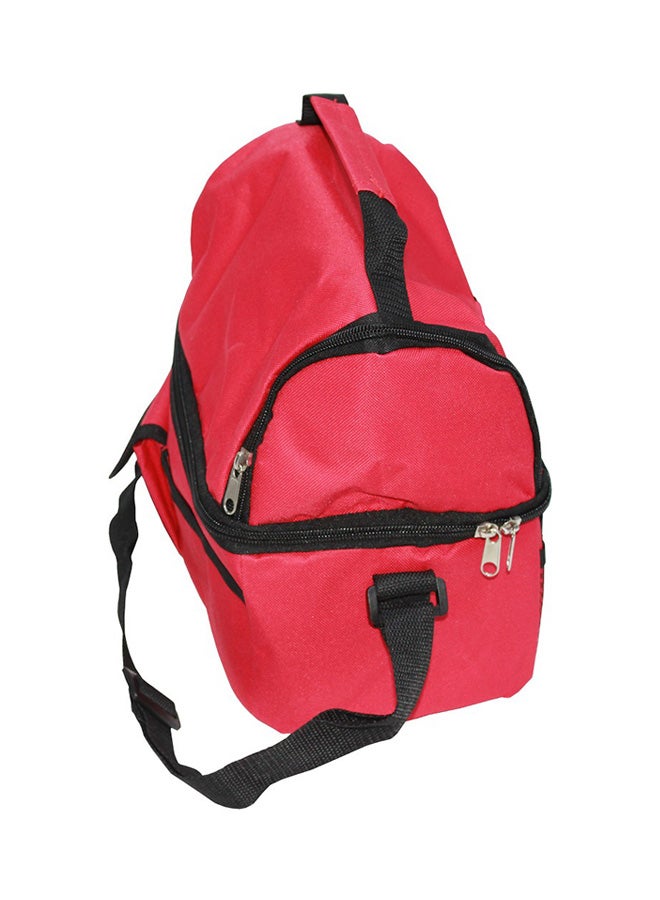 Hello - Double Compartment Insulated Lunch Bag Red 25x24x16cm - Image 1