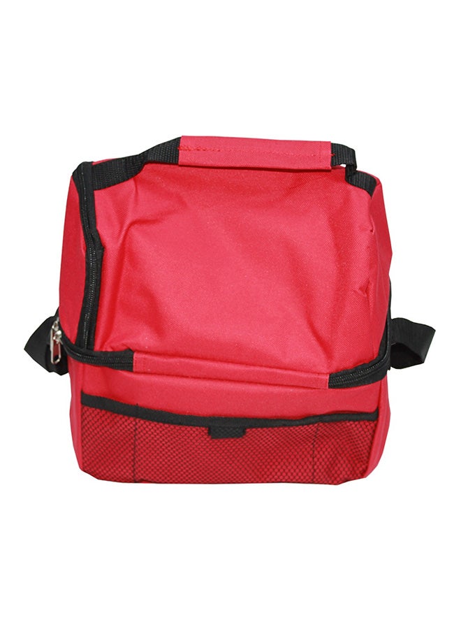 Hello - Double Compartment Insulated Lunch Bag Red 25x24x16cm - Image 1