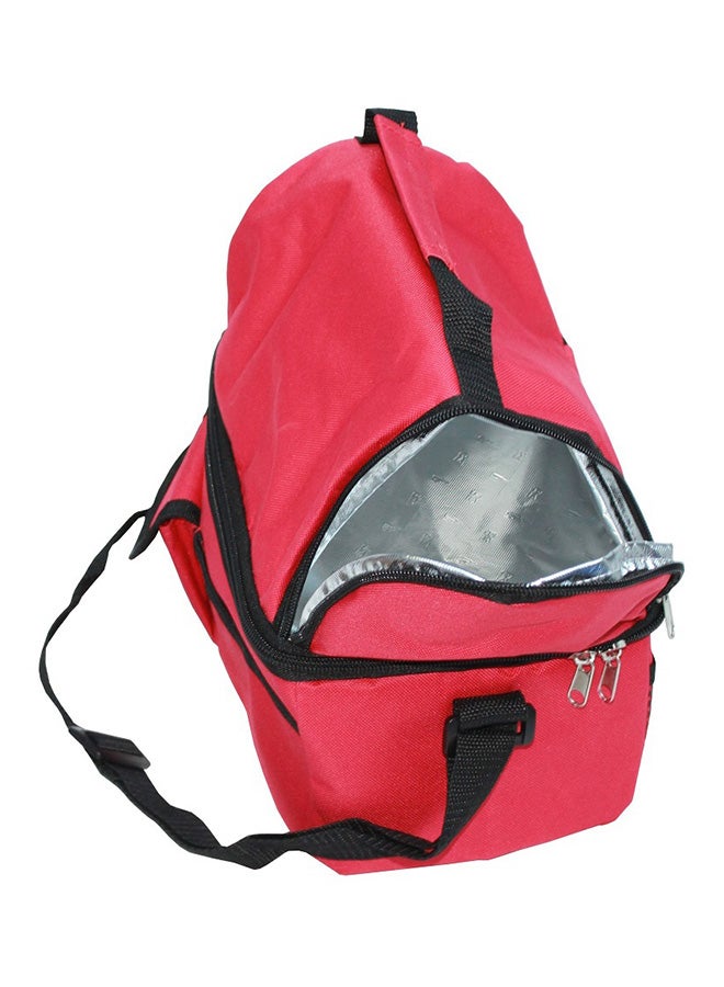 Hello - Double Compartment Insulated Lunch Bag Red 25x24x16cm - Image 1