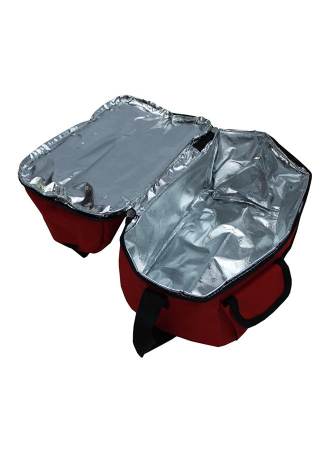 Hello - Double Compartment Insulated Lunch Bag Red 25x24x16cm - Image 1