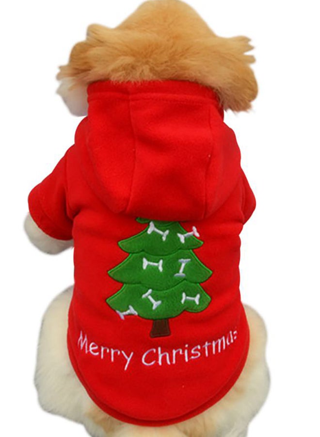 ZOOYOO Merry Christmas Embroidered Hoodie Red - Image 1