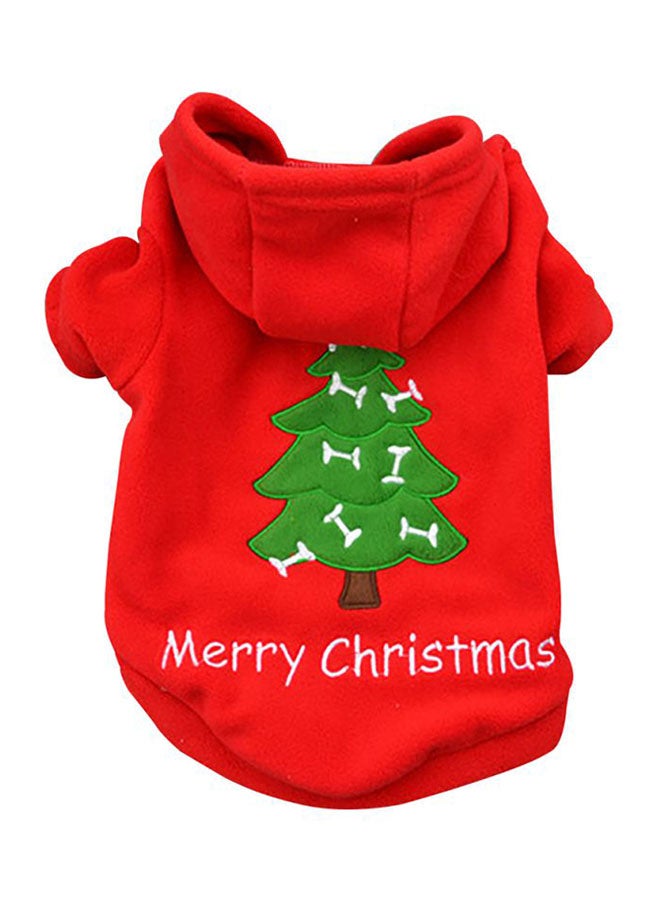 ZOOYOO Merry Christmas Embroidered Hoodie Red - Image 2