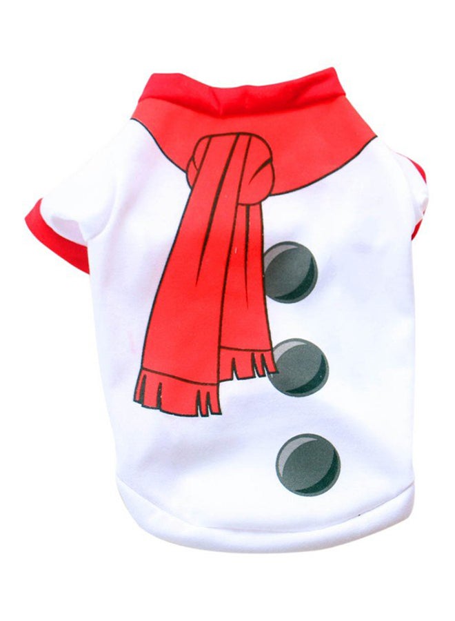 ZOOYOO Dog Christmas T-Shirt White/Red - Image 1